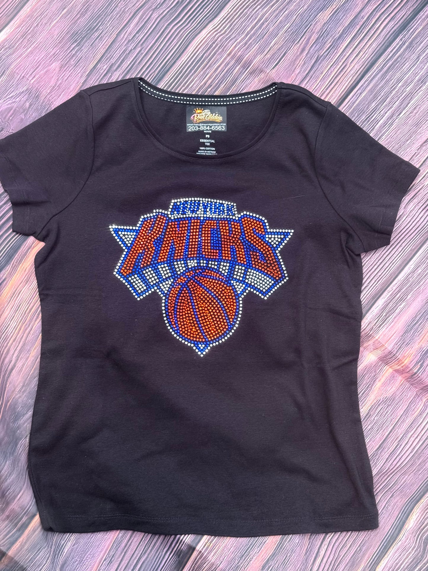 KNICKS RHINESTONE T- SHIRT