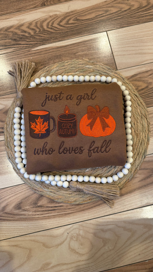 LOVES FALL EMBROIDERED SWEATSHIRT