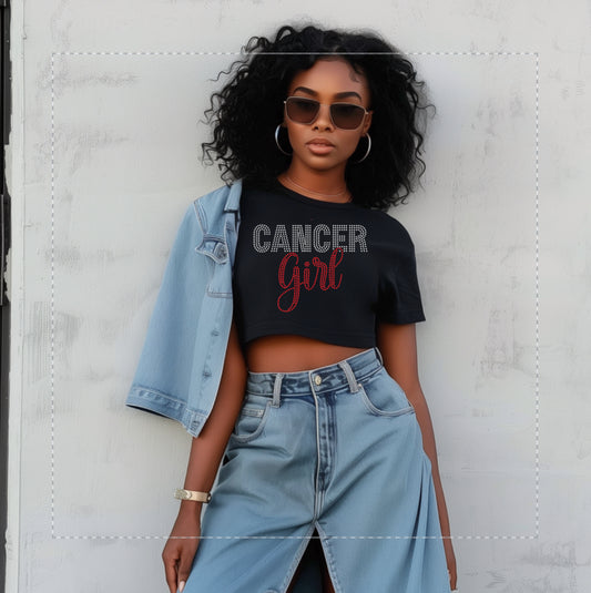 CANCER GIRL RHINESTONE TRANSFER