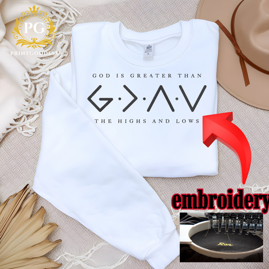GOD IS GREATER EMBROIDERED SHIRT
