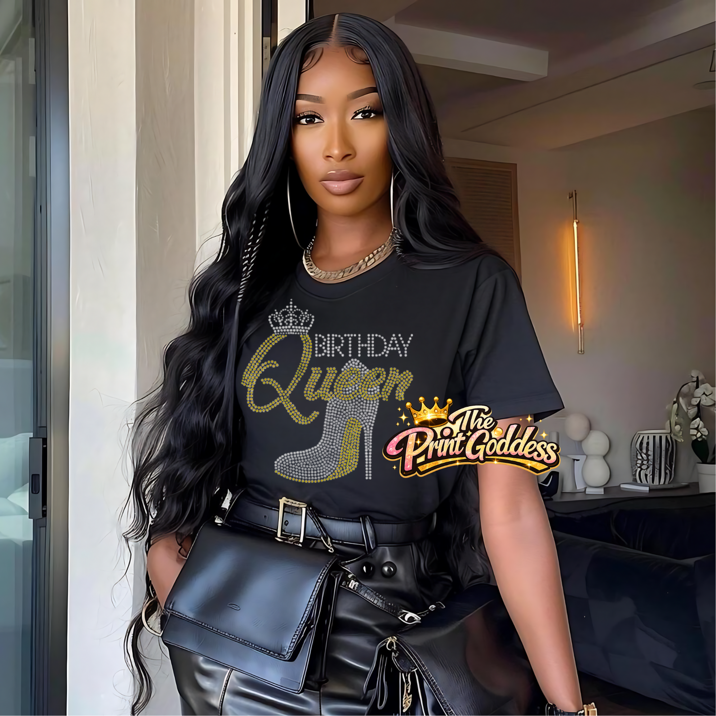 BIRTHDAY QUEEN RHINESTONE TRANSFER