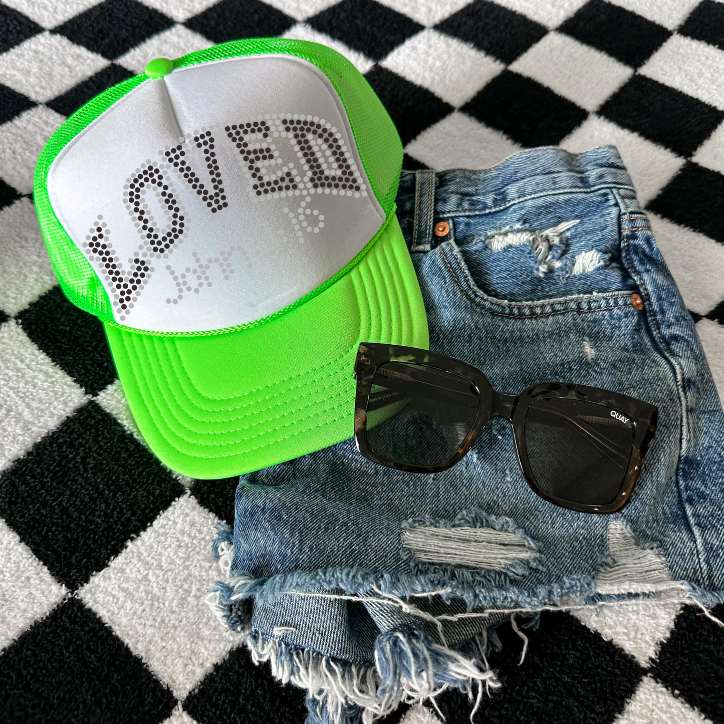 LOVED HAT RHINESTONE TRANSFER