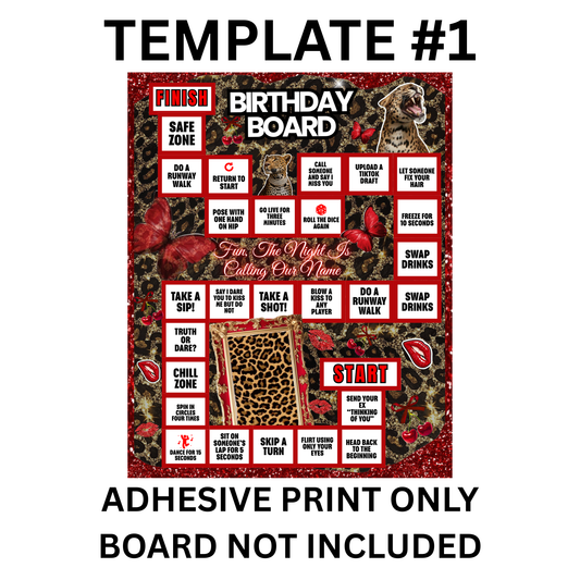 BIRTHDAY GAMEBOARD ADHESIVE PRINTS 20" INCHES