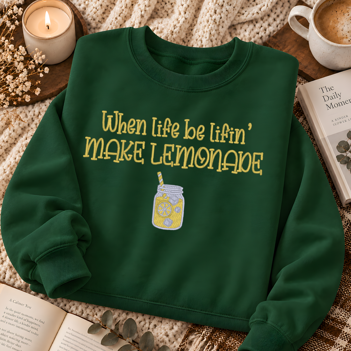MAKE LEMONADE EMBROIDERED SWEATSHIRT