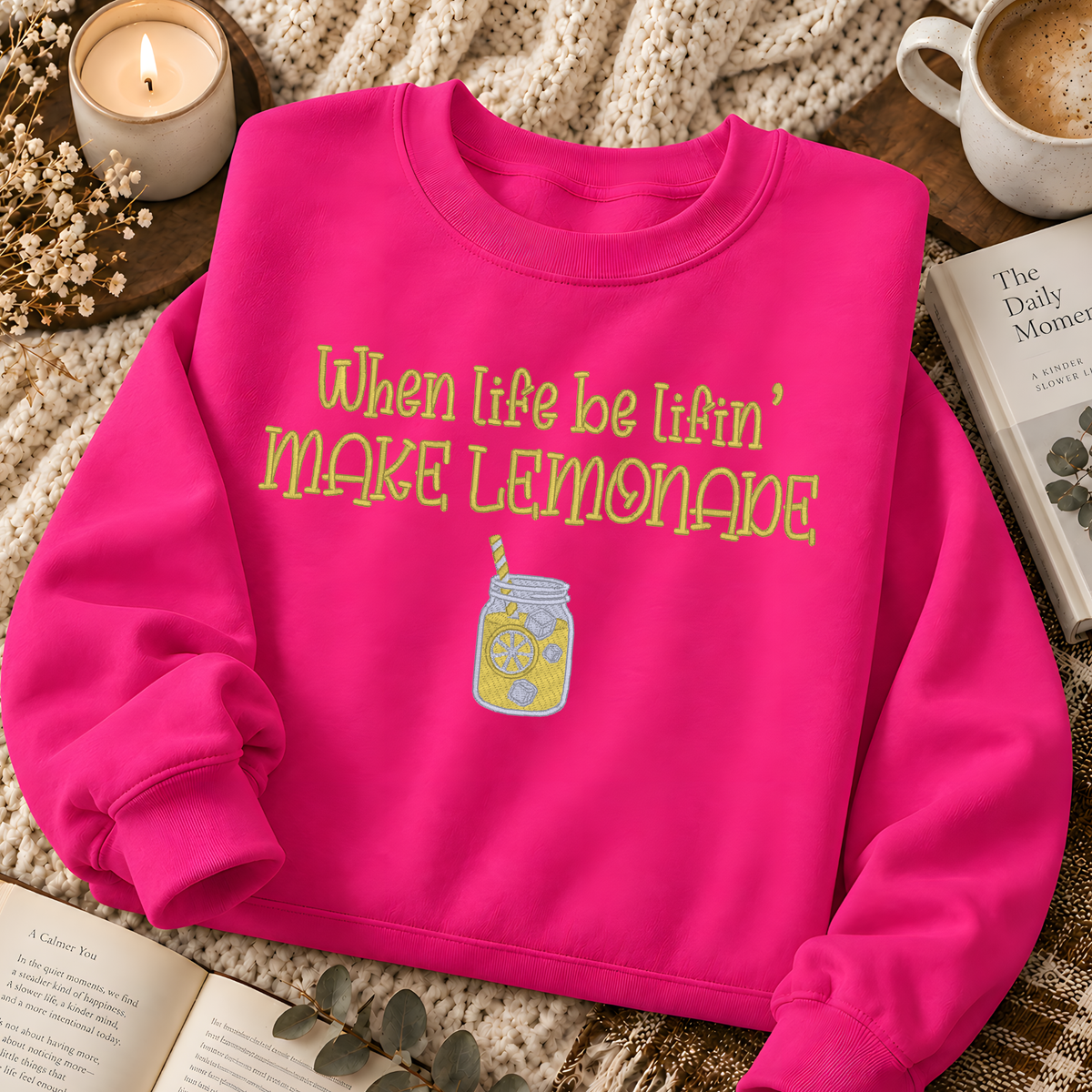 MAKE LEMONADE EMBROIDERED SWEATSHIRT