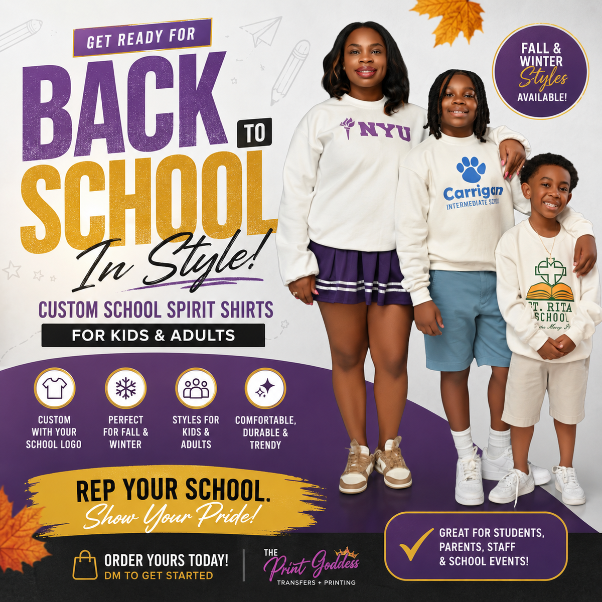 SCHOOL LOGO CREW NECK SWEATSHIRT