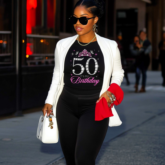 50th Birthday DTF Color Pop Transfer for Ready to Press Shirts