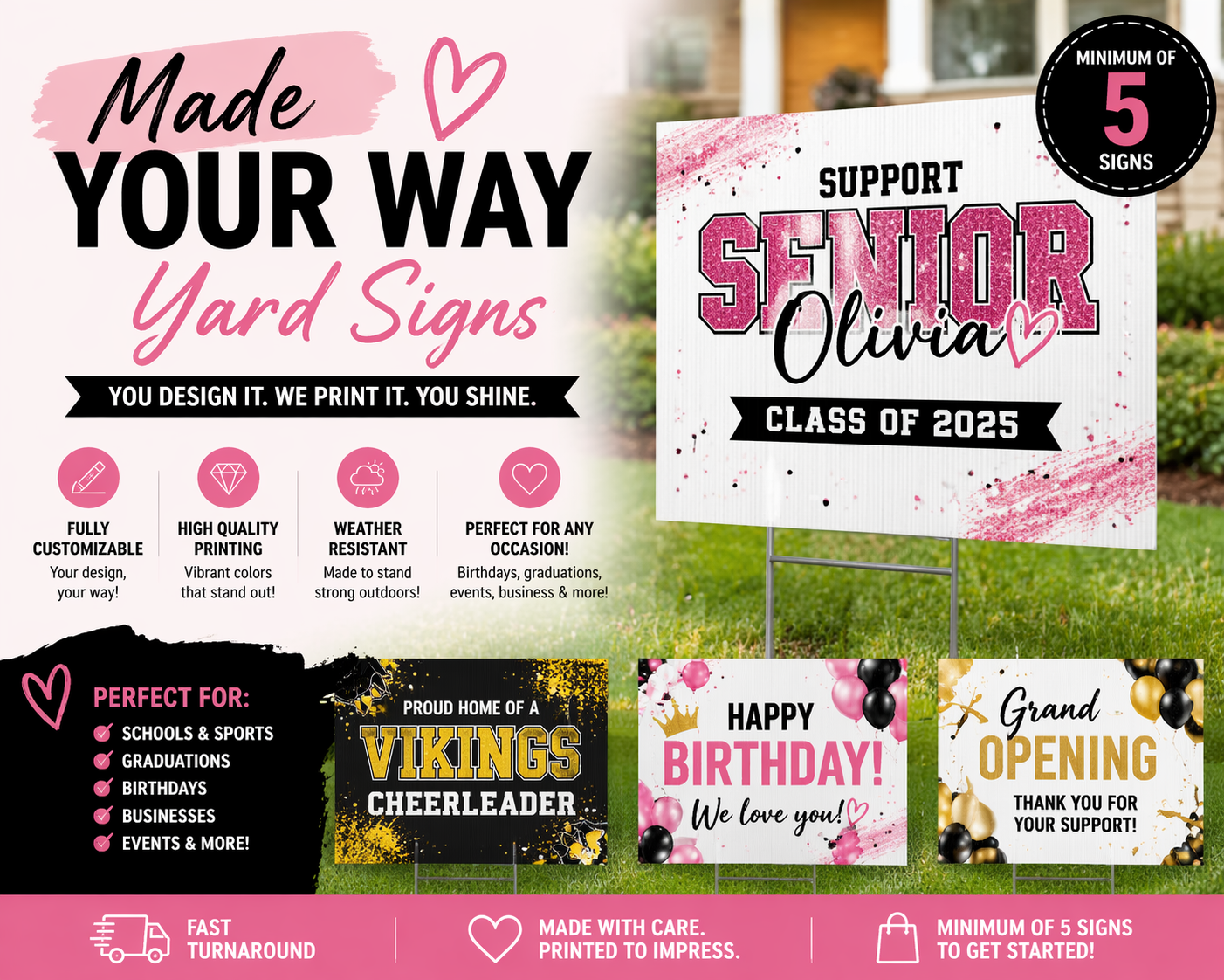 Made Your Way Custom Yard Signs Minimum Order Of 5