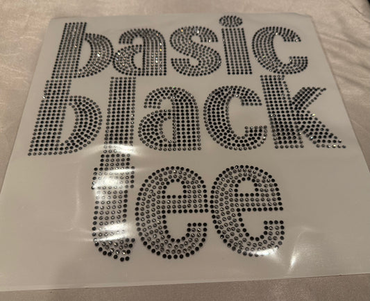 BASIC BLACK TEE RHINESTONE TRANSFER