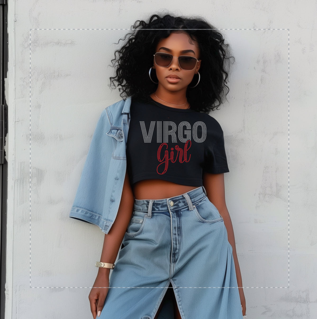 VIRGO GIRL RHINESTONE TRANSFER