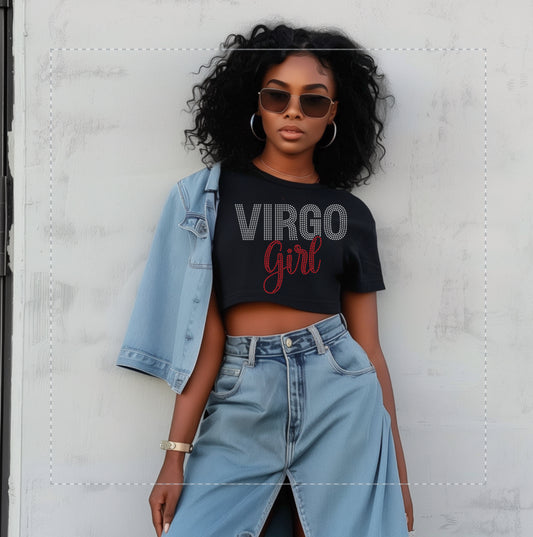 VIRGO GIRL RHINESTONE TRANSFER