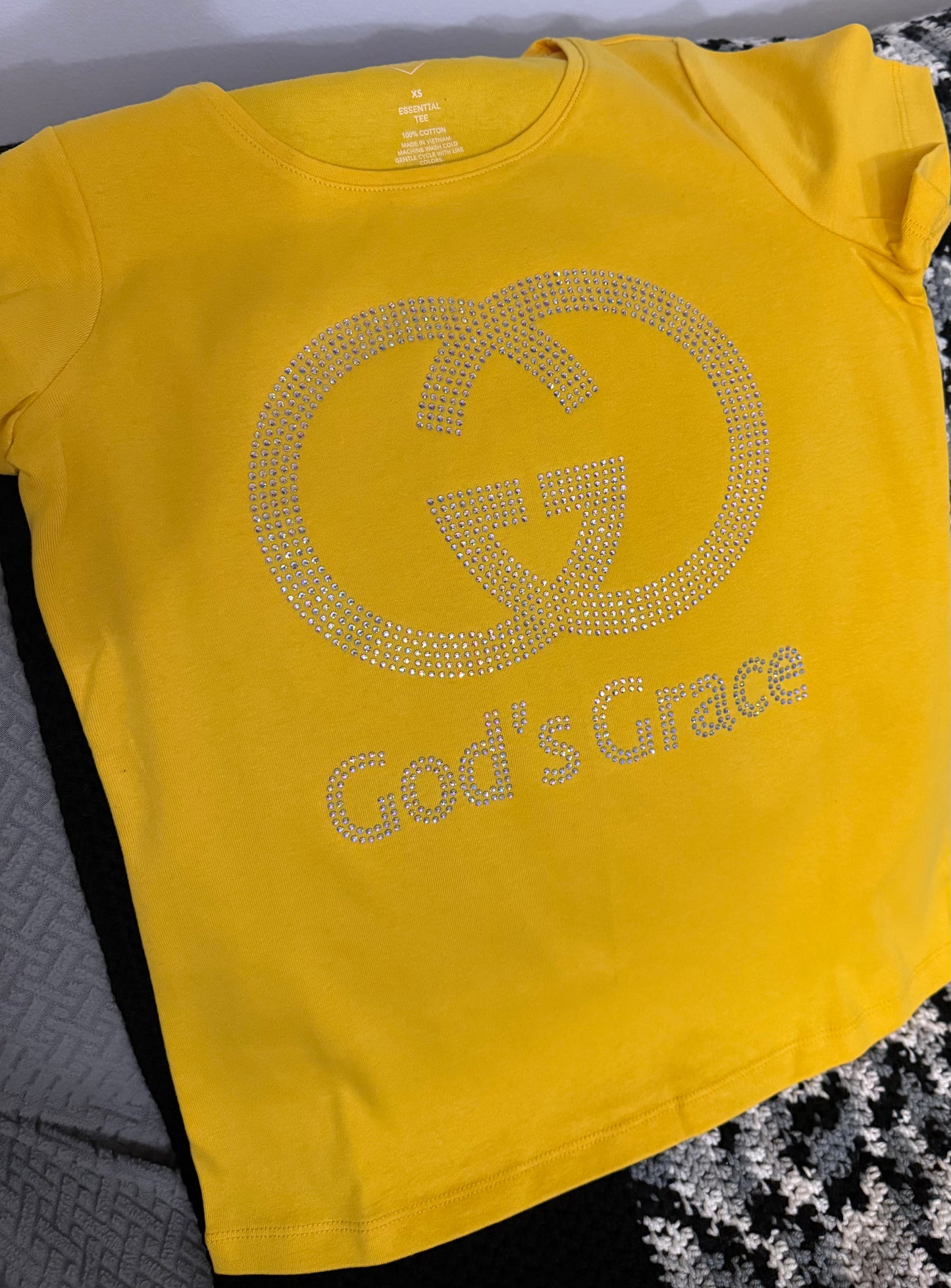 GOD’S GRACE RHINESTONE TRANSFER