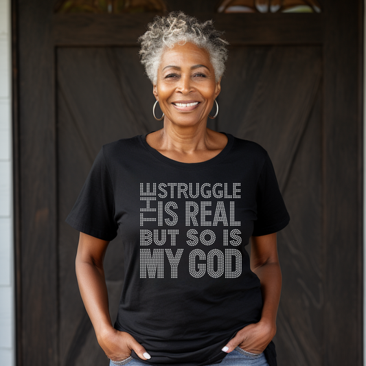 STRUGGLE IS REAL RHINESTONE TRANSFER