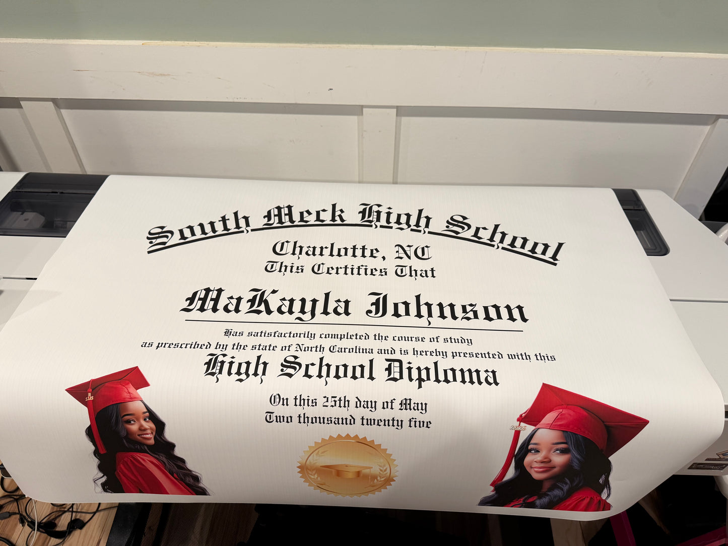 DIPLOMA BANNER PRINT ONLY 30 inches by 24 inches