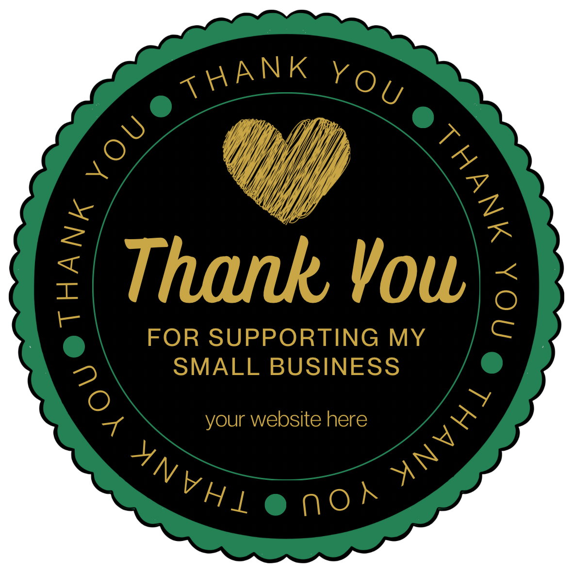 2” inch Thank You Stickers- add website or social media handle